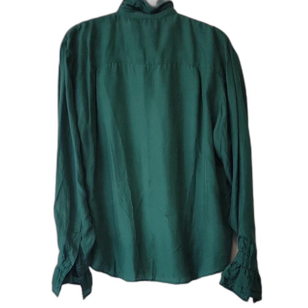 H.L. Spencer (Vintage) VTG Silk Blouse Green Size S Vintage - Picture 2 of 11